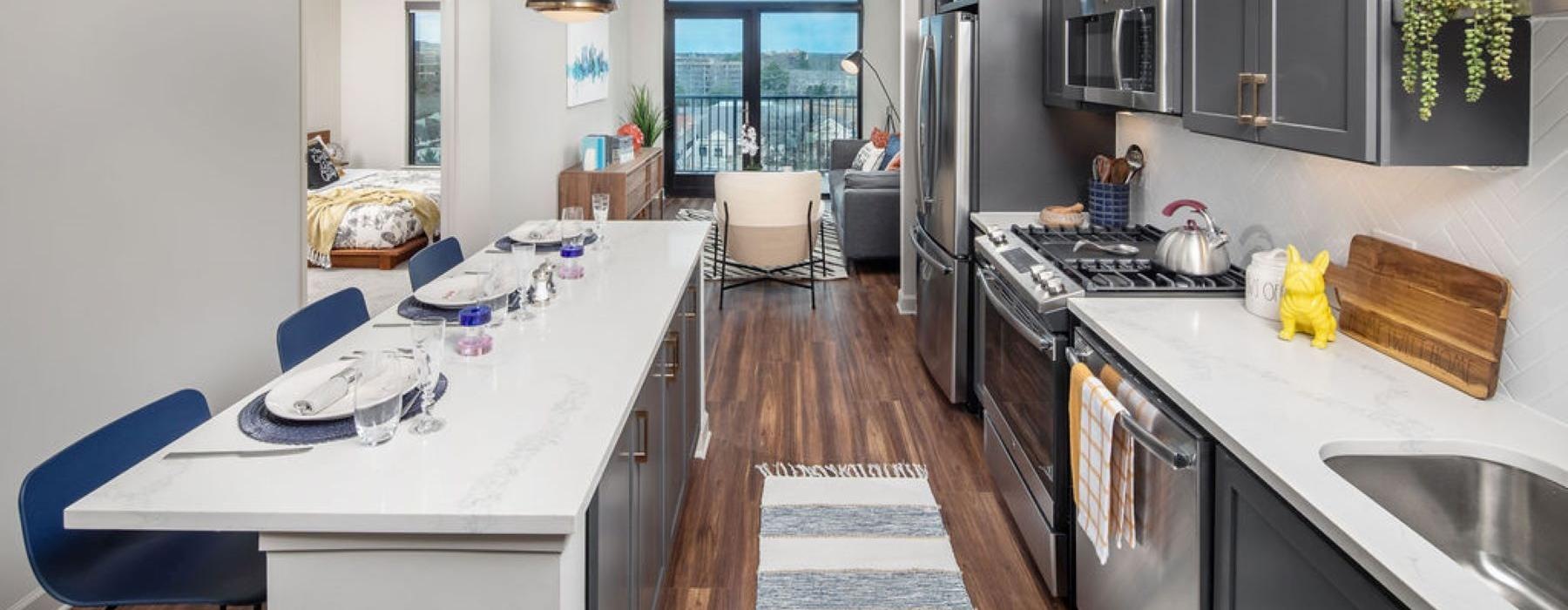 kitchen with island seating