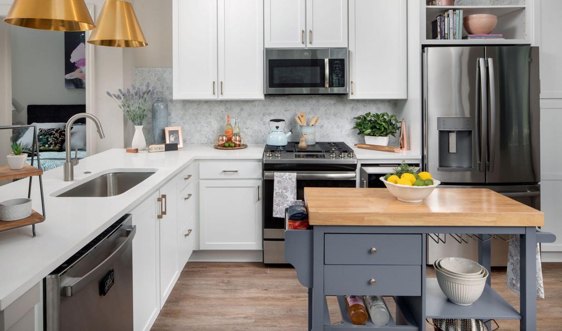 spacious, well lit kitchen